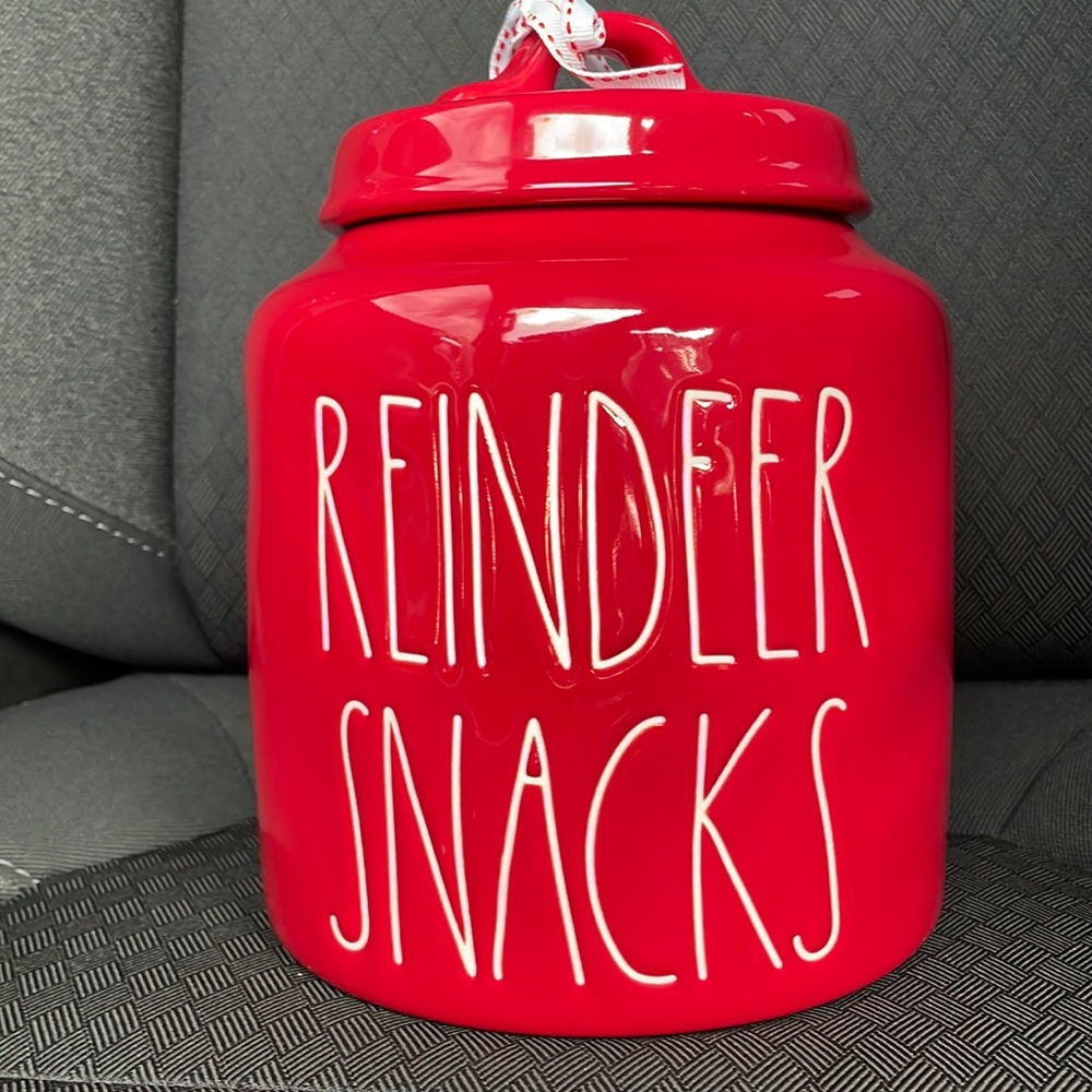 Rae Dunn Reindeer snacks canisters
